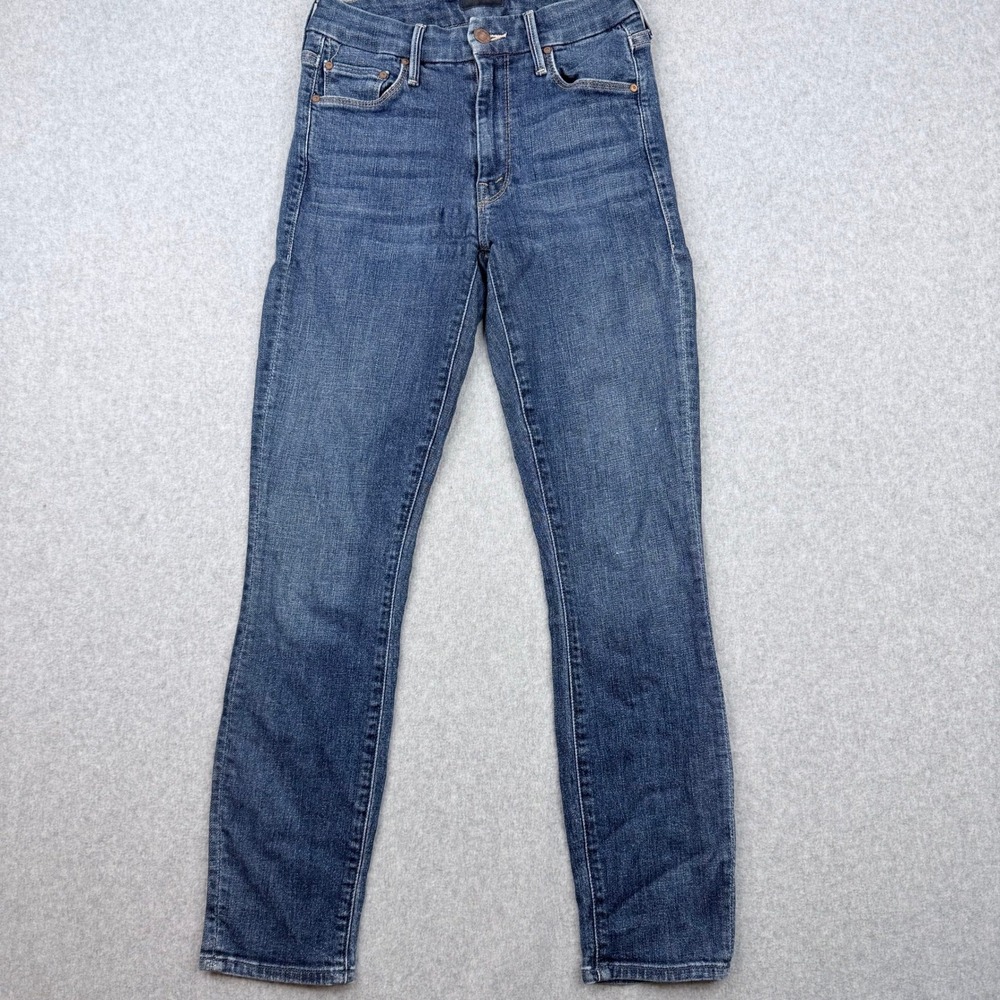 Mother Looker Crop Jeans 23 Switch It Up Blue Skinny High Rise 1121Q-383